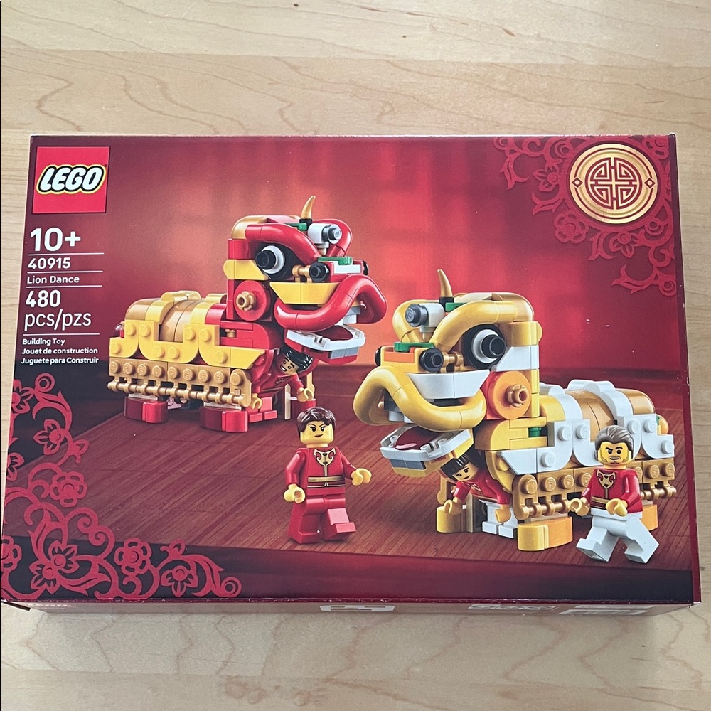 Lego Lion Dance Set - Red, Gold & White Festival Build